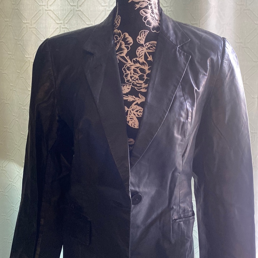 DKNY Leather Blazer